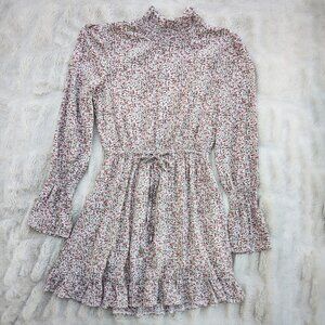 ACHE Floral Long Sleeve Ruffle Cottagecore Mini Dress, Size 4 / S